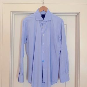 David Donahue blue dress shirt 16.5 32/33